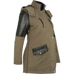 Parka ciążowa watowana bonprix zielony khaki. Zielone parki damskie bonprix, bez wzorów, bez kaptura. Za 159,99 zł.