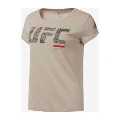 Reebok Koszulka Beżowy. Brązowe koszulki damskie Reebok, m, z nadrukiem, z bawełny, bez kołnierzyka. Za 137,95 zł.