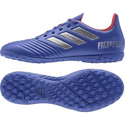 Buty piłkarskie adidas Predator 19.4 Tf M BB9085. Niebieskie buty sportowe męskie Adidas, z materiału, z paskami, do piłki nożnej. W wyprzedaży za 269,00 zł.