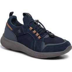 Sneakersy WRANGLER - Melt WM92180A Navy 016. Niebieskie sneakersy męskie Wrangler, ze skóry, klasyczne. W wyprzedaży za 269,00 zł.