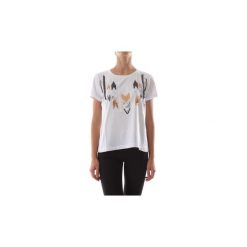 T-shirty z krótkim rękawem Kaos Collezioni KIJBR007. Białe koszulki damskie Kaos Collezioni, l, bez wzorów, bez kołnierzyka. Za 186,28 zł.