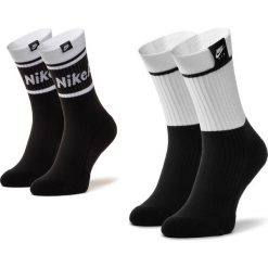 Zestaw 2 par wysokich skarpet unisex NIKE - SK0202 100 Czarny. Czarne skarpetki damskie Nike, bez wzorów, z elastanu. Za 69,00 zł.