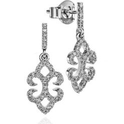 Kolczyki damskie: Zjawiskowe Białe Złoto Kolczyki – złoto białe 585, Diament 0,39ct