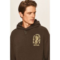 Pepe Jeans - Bluza Grant. Szare bluzy męskie Pepe Jeans, s, z nadrukiem, z bawełny, z kapturem, bez rękawów, z kapturem. Za 339,90 zł.