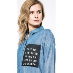 Only - Koszula. Niebieskie bluzki damskie ONLY, na co dzień, bez wzorów, z lyocellu, casualowe, bez kołnierzyka, z długim rękawem. W wyprzedaży za 89,90 zł.