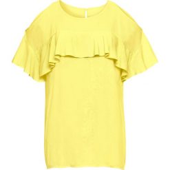 Bluzka z wycięciami na ramionach: must have bonprix jasna limonka. Żółte koszulki damskie marki bonprix, bez wzorów, bez kołnierzyka. Za 69,99 zł.