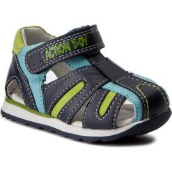 Sandały ACTION BOY - C17SS722-1 Granatowy. Niebieskie sandały chłopięce marki Action Boy, ze skóry ekologicznej. Za 59,99 zł.