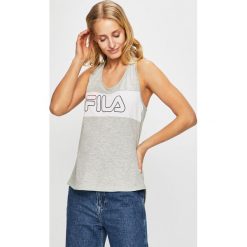 Fila - Top. Szare topy damskie Fila, s, z nadrukiem, z bawełny, bez rękawów. W wyprzedaży za 59,90 zł.