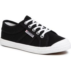 Trampki KAWASAKI - Tennis K202403 Black 1001. Czarne półbuty damskie Kawasaki, bez wzorów, z gumy, bez zapięcia. Za 219,00 zł.
