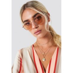 NA-KD Accessories Metalowe okulary przeciwsłoneczne - Red,Gold. Czerwone okulary przeciwsłoneczne damskie aviatory NA-KD Accessories. Za 80,95 zł.