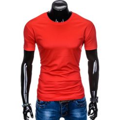 T-shirty męskie z nadrukiem: T-SHIRT MĘSKI BEZ NADRUKU S883 – CZERWONY