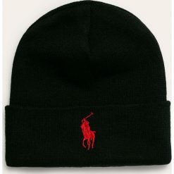 Polo Ralph Lauren - Czapka. Czarne czapki męskie Polo Ralph Lauren, bez wzorów, z bawełny. W wyprzedaży za 89,90 zł.