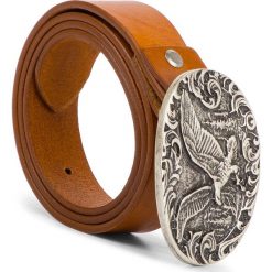 Pasek Damski WRANGLER - Eagle Belt W0B89U181 Cognac. Pomarańczowe paski damskie marki Wrangler, w paski, ze skóry. Za 189,00 zł.