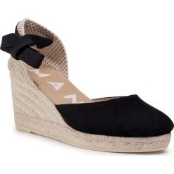 Espadryle MANEBI - Low Wedge Valenciana K 1.0 WL Black. Czarne espadryle damskie Manebi, bez wzorów, z zamszu, bez obcasa, na obcasie. Za 549,00 zł.