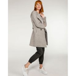 Płaszcz z wełną - 1-2172 FANGO. Szare płaszcze damskie Unisono, na jesień, s, w paski, z poliesteru, klasyczne, długie. Za 229,00 zł.