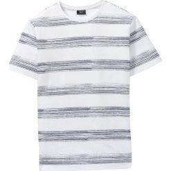 T-shirt bonprix biało-ciemnoniebieski w paski. Białe koszulki męskie bonprix, s, w paski, bez kołnierzyka, bez rękawów. Za 37,99 zł.