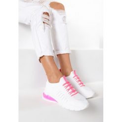 Biało-Różowe Buty Sportowe Arishell. Białe buty sportowe damskie Born2be, bez wzorów, sportowe, trekkingowe. Za 89,99 zł.