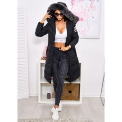 Shadow Premium Długi Płaszcz Naturalny Jenot Puch S. Czarne kurtki damskie LIGARI, s, w paski, z bawełny, długie, bez kaptura. W wyprzedaży za 399,00 zł.