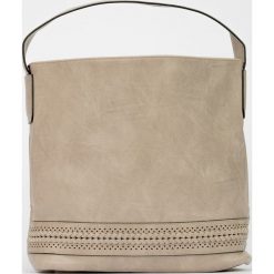 Toreba shopper z ozdobną plecionką. Szare portfele damskie Greenpoint, bez wzorów, z poliesteru, bez dodatków. Za 99,99 zł.