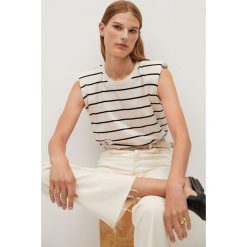 Mango - T-shirt Hambro7. Białe bluzki damskie Mango, s, bez wzorów, z bawełny, casualowe, z okrągłym kołnierzem. W wyprzedaży za 59,90 zł.