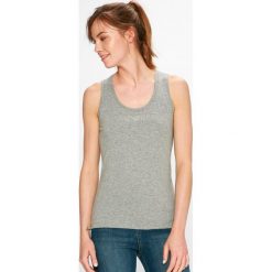 Emporio Armani - Top. Niebieskie bluzki damskie marki Emporio Armani, s, z nadrukiem, z elastanu, casualowe, z okrągłym kołnierzem, bez rękawów. W wyprzedaży za 179,90 zł.