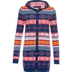 Sweter rozpinany w norweski wzór bonprix szafirowy wzorzysty. Niebieskie kardigany damskie bonprix. Za 99,99 zł.
