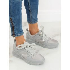 Buty sportowe szare SIRMIONE. Szare buty sportowe damskie FunKee.pl, bez wzorów, z tkaniny, sportowe. Za 67,99 zł.