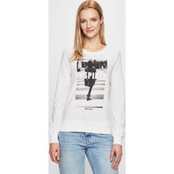 Only - Bluza. Białe bluzy damskie ONLY, s, z nadrukiem, z bawełny, bez rękawów, bez kaptura. W wyprzedaży za 59,90 zł.