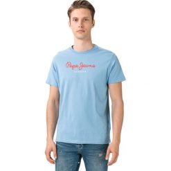 Pepe Jeans Eggo Koszulka Niebieski. Niebieskie podkoszulki męskie Pepe Jeans, s, z nadrukiem, z bawełny, z krótkim rękawem. Za 145,95 zł.