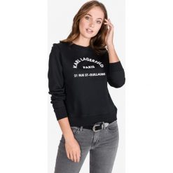 Karl Lagerfeld Address Bluza Czarny. Czarne bluzy damskie KARL LAGERFELD, xs, z nadrukiem, z bawełny, bez rękawów, bez kaptura. Za 726,95 zł.