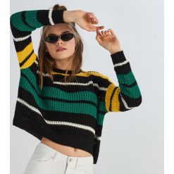 Sweter w kolorowe paski - Żółty. Żółte swetry damskie Sinsay, s, w paski, bez rękawów, bez kaptura. W wyprzedaży za 29,99 zł.