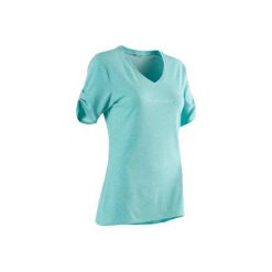 Koszulka krótki rękaw Gym & Pilates 510 damska. Brązowe bluzki damskie marki DOMYOS, xl, z elastanu, z krótkim rękawem. Za 39,99 zł.