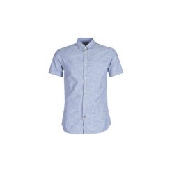 Koszule z krótkim rękawem Jack Jones JORTOBY. Niebieskie koszule męskie Jack & Jones, s, bez wzorów, bez kołnierzyka, z krótkim rękawem. Za 149,00 zł.