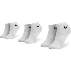 Zestaw 3 par niskich skarpet unisex NIKE - SX7677 100 Biały. Białe skarpetki damskie Nike, bez wzorów, z elastanu. Za 49,00 zł.