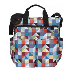 Torba "Duo Signature" ze wzorem - (S)33 x (W)35 x (G)10 cm. Białe torby męskie na ramię marki Fidella, Skip Hop, Zaffiro, w paski, z materiału, duże. W wyprzedaży za 199,95 zł.