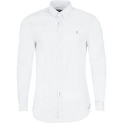 Koszula Trussardi Jeans. Białe koszule męskie Trussardi Jeans, m, bez wzorów, z bawełny, klasyczne, z włoskim kołnierzykiem, z długim rękawem. Za 379,00 zł.