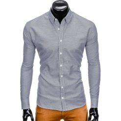 KOSZULA MĘSKA ELEGANCKA Z DŁUGIM RĘKAWEM K409 - BIAŁA/CZARNA. Czarne koszule męskie Ombre Clothing, s, bez wzorów, eleganckie, z kontrastowym kołnierzykiem, z długim rękawem. Za 39,00 zł.