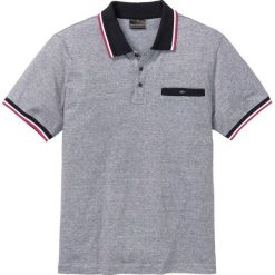 Shirt polo bonprix czarno-biały melanż. Czarne koszulki męskie bonprix, s, bez wzorów, z bawełny, bez rękawów. Za 69,99 zł.