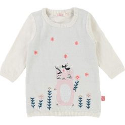 Sukienka w kolorze kremowym. Białe sukienki niemowlęce Billieblush & Billybandit, z haftami, z bawełny, bez rękawów, midi, proste. W wyprzedaży za 102,95 zł.