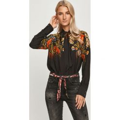 Desigual - Bluzka. Czarne bluzki damskie Desigual, na co dzień, s, bez wzorów, z jedwabiu, casualowe, bez kołnierzyka, z długim rękawem. Za 469,90 zł.