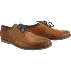 KRISBUT 5197-2A-9 cognac, półbuty męskie. Brązowe półbuty męskie Krisbut, bez wzorów, ze skóry, na sznurówki. Za 269,90 zł.