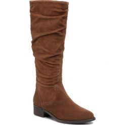 Kozaki TAMARIS - 1-25581-33 Cognac 305. Pomarańczowe kozaki damskie Tamaris, ze skóry, bez obcasa, na obcasie, bez zapięcia. Za 329,90 zł.