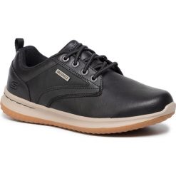 Półbuty SKECHERS - Antigo 65693/BLK Black. Czarne półbuty męskie Skechers, na co dzień, bez wzorów, ze skóry ekologicznej, bez zapięcia. W wyprzedaży za 239,00 zł.