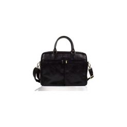 Skórzana męska torba na ramię, laptopa Solier SL01 DUNDEE. Czarne torby męskie skórzane marki Solier, w paski, ze skóry, eleganckie, na ramię. Za 449,00 zł.