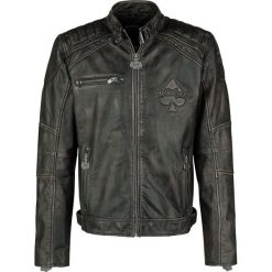 Kurtki męskie bomber: Motörhead England Kurtka skórzana czarny