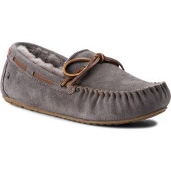 Kapcie EMU AUSTRALIA - Amity W10555 Charcoal. Szare klapki damskie EMU Australia, bez wzorów, ze skóry, bez obcasa. W wyprzedaży za 299,00 zł.
