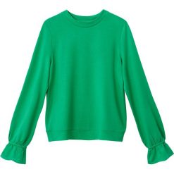 Bluza z ozdobnymi rękawami. Zielone bluzy damskie marki La Redoute Collections, l, z elastanu, z długim rękawem, długie. Za 88,16 zł.
