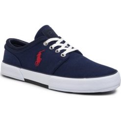 Tenisówki Polo Ralph Lauren Faxon Low 816810279002. Niebieskie półbuty męskie Polo Ralph Lauren, bez wzorów, bez zapięcia. W wyprzedaży za 269,00 zł.