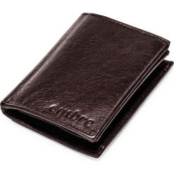 PORTFEL MĘSKI SKÓRZANY A086 - BRĄZOWY. Pomarańczowe portfele męskie marki Ombre Clothing. Za 49,00 zł.