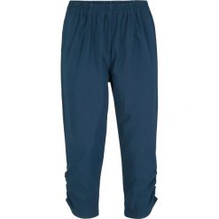 Rybaczki z bengaliny z gumką w talii bonprix ciemnoniebieski. Niebieskie spodnie damskie bonprix, bez wzorów. Za 74,99 zł.